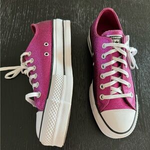 Convers All Star Pink Glitter Platform 8.5 NWOT